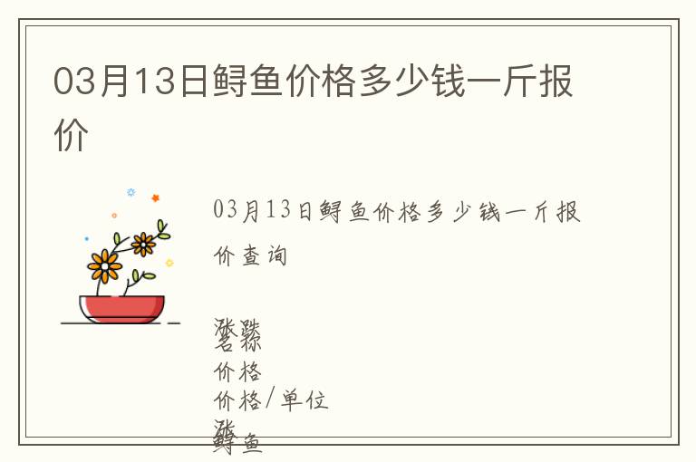 03月13日鱘魚價格多少錢一斤報價