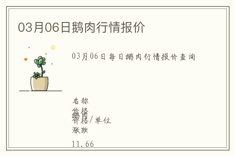 03月06日鵝肉行情報(bào)價(jià)