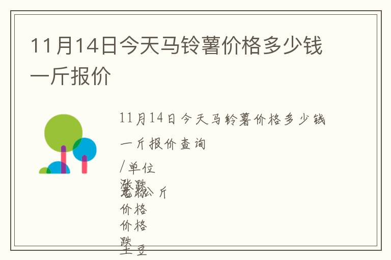 11月14日今天馬鈴薯價(jià)格多少錢一斤報(bào)價(jià)