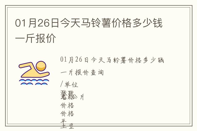 01月26日今天馬鈴薯價格多少錢一斤報價