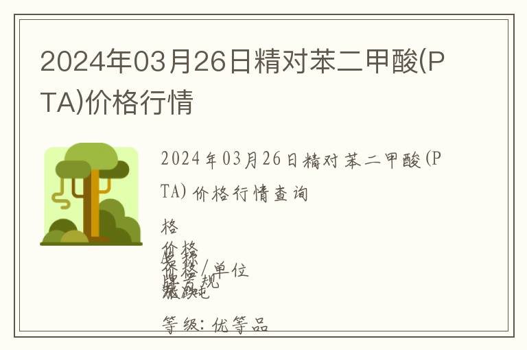 2024年03月26日精對(duì)苯二甲酸(PTA)價(jià)格行情