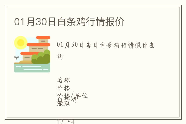 01月30日白條雞行情報(bào)價(jià)