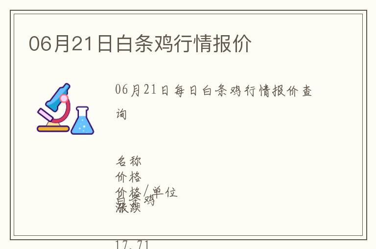 06月21日白條雞行情報價