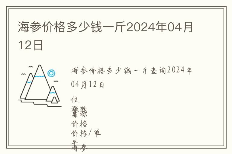 海參價格多少錢一斤2024年04月12日