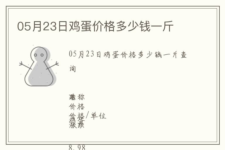 05月23日雞蛋價(jià)格多少錢一斤