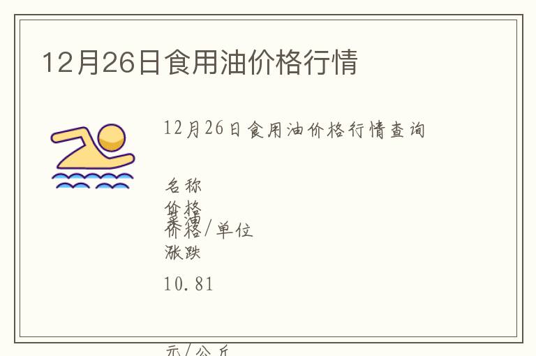 12月26日食用油價(jià)格行情