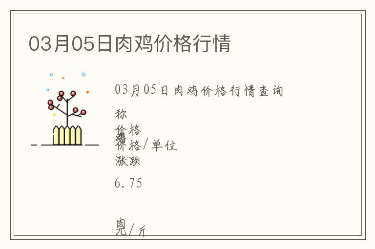 03月05日肉雞價(jià)格行情