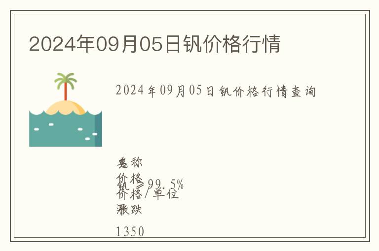 2024年09月05日釩價(jià)格行情