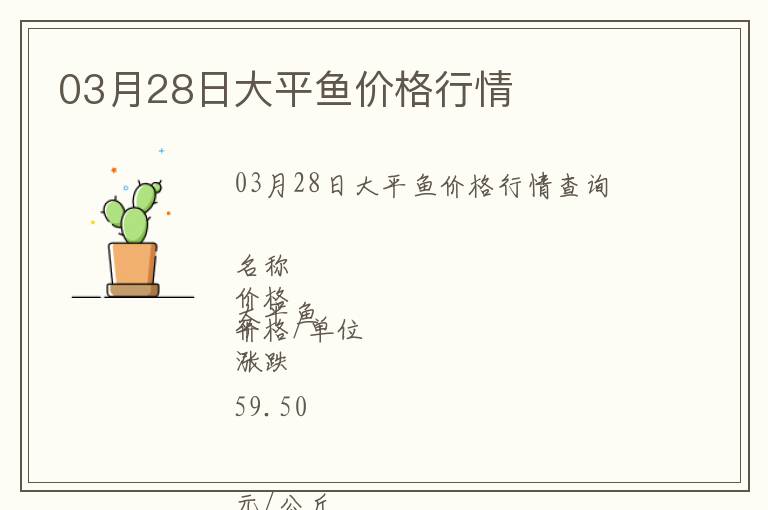 03月28日大平魚價(jià)格行情