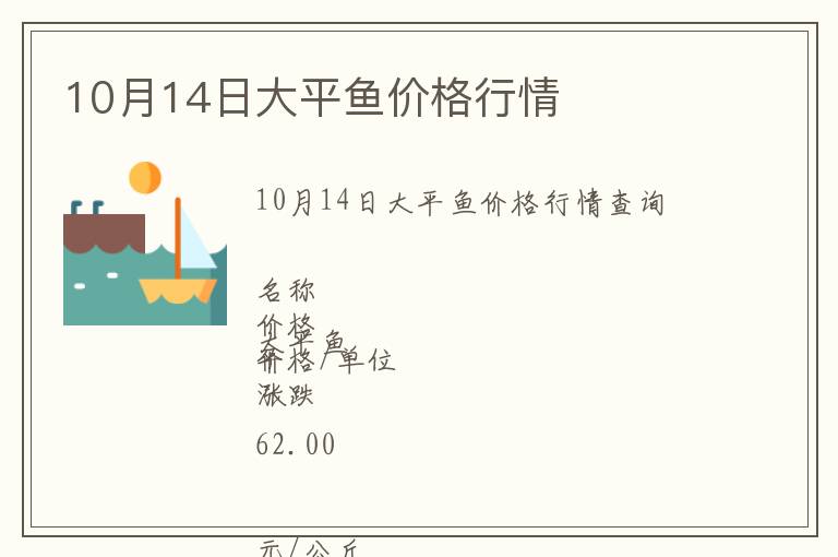 10月14日大平魚(yú)價(jià)格行情