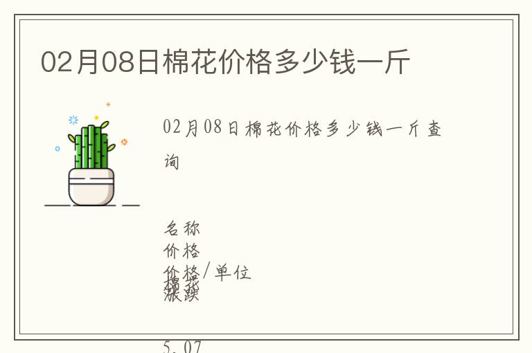 02月08日棉花價格多少錢一斤