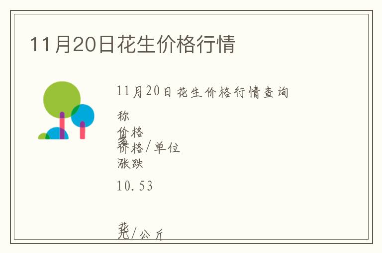 11月20日花生價(jià)格行情