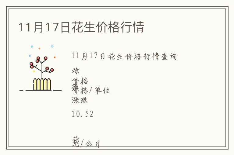 11月17日花生價(jià)格行情
