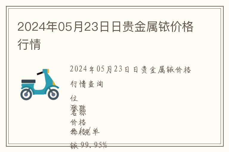 2024年05月23日日貴金屬銥價(jià)格行情