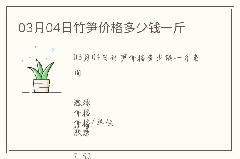 03月04日竹筍價(jià)格多少錢一斤
