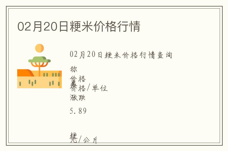 02月20日粳米價(jià)格行情