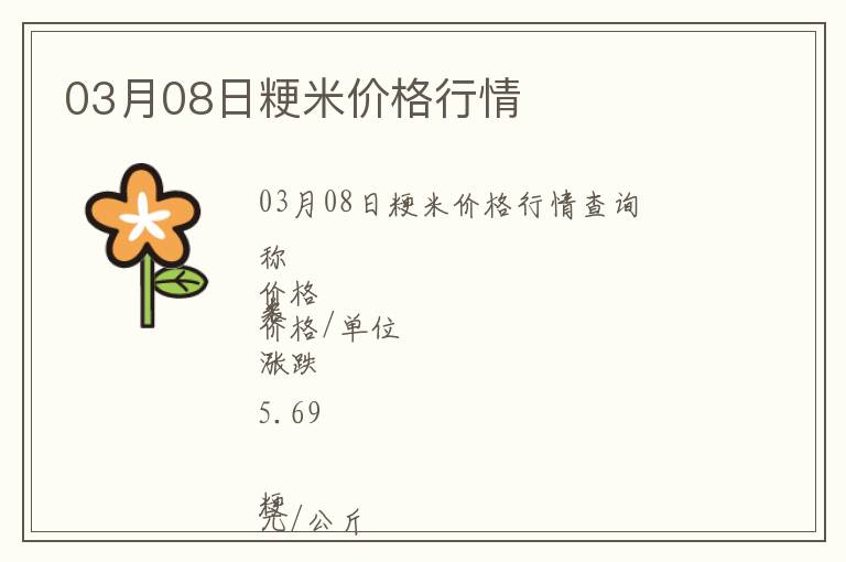 03月08日粳米價(jià)格行情