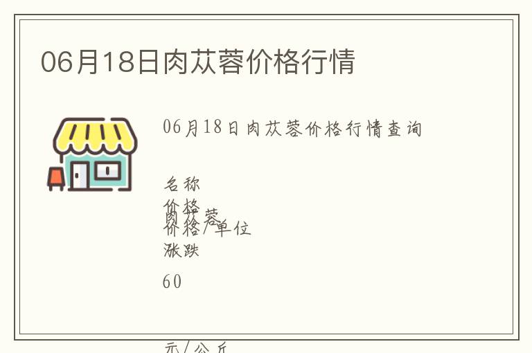 06月18日肉蓯蓉價(jià)格行情