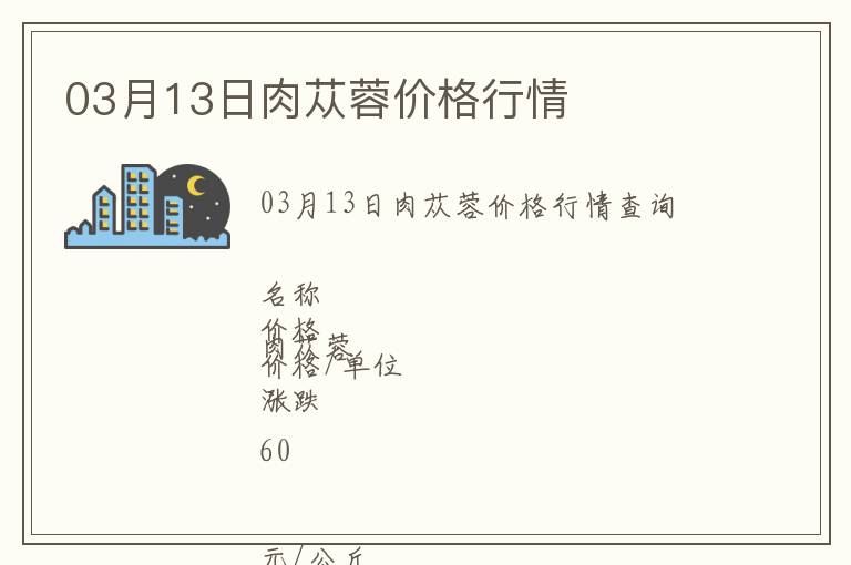 03月13日肉蓯蓉價(jià)格行情