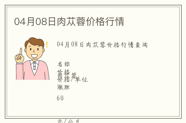 04月08日肉蓯蓉價(jià)格行情