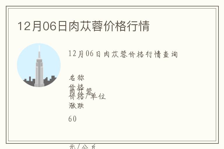 12月06日肉蓯蓉價(jià)格行情