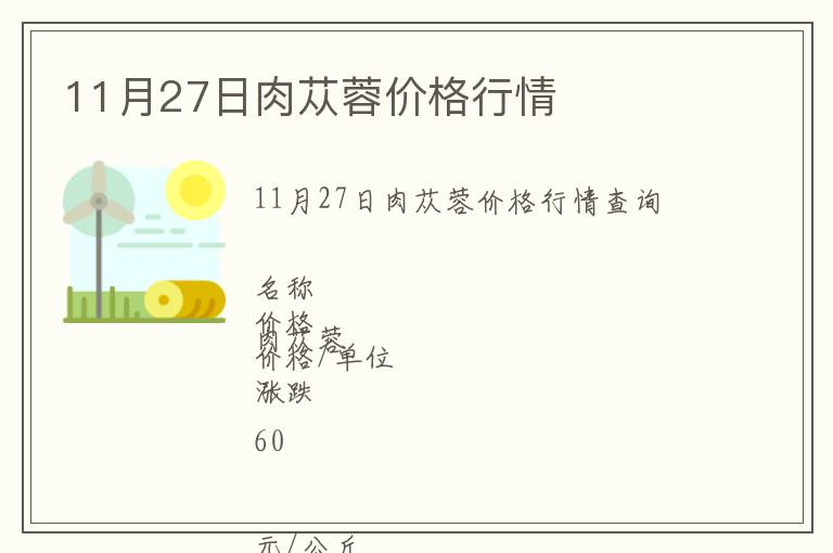 11月27日肉蓯蓉價格行情