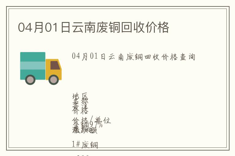 04月01日云南廢銅回收價(jià)格