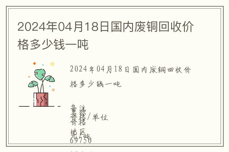 2024年04月18日國內廢銅回收價格多少錢一噸