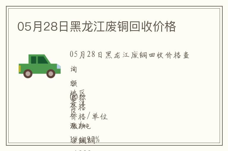 05月28日黑龍江廢銅回收價(jià)格