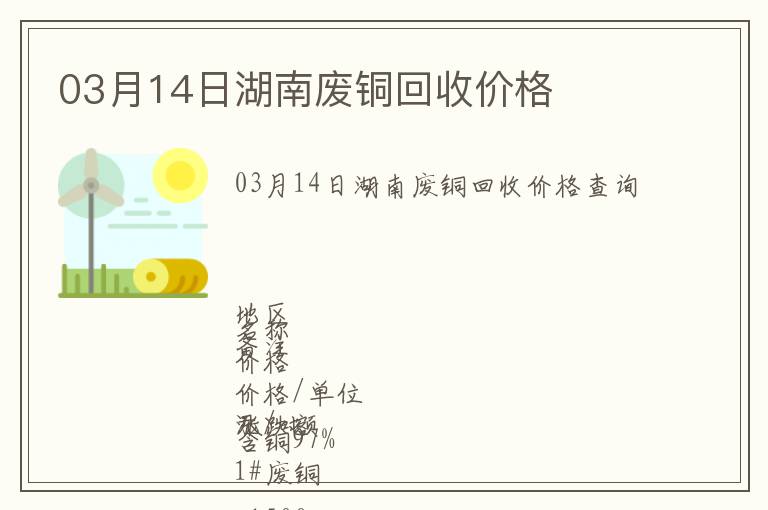 03月14日湖南廢銅回收價(jià)格