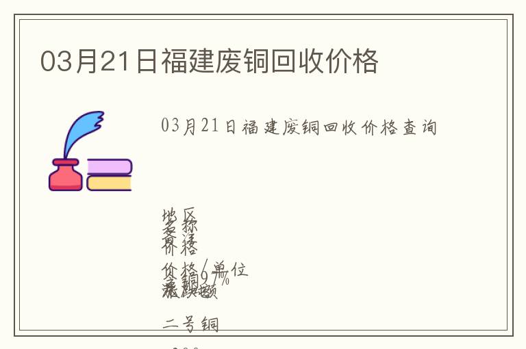 03月21日福建廢銅回收價(jià)格