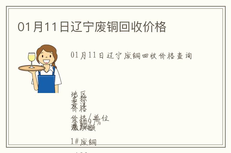 01月11日遼寧廢銅回收價(jià)格