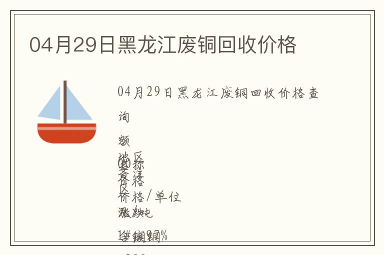 04月29日黑龍江廢銅回收價格
