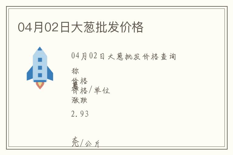04月02日大蔥批發(fā)價(jià)格