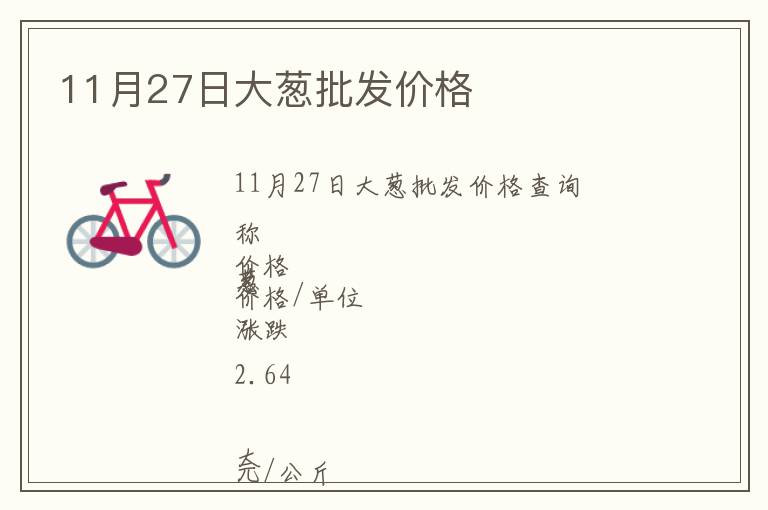 11月27日大蔥批發(fā)價格