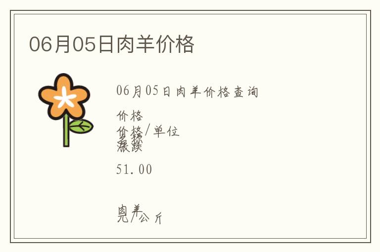 06月05日肉羊價(jià)格