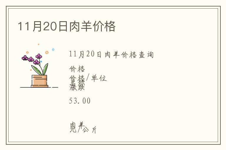11月20日肉羊價(jià)格