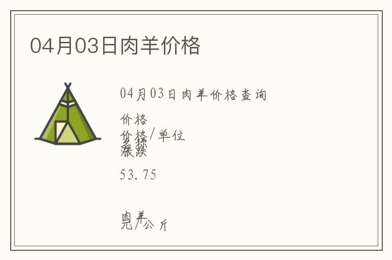 04月03日肉羊價(jià)格