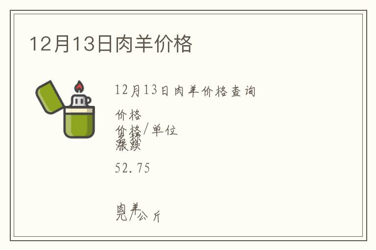12月13日肉羊價(jià)格
