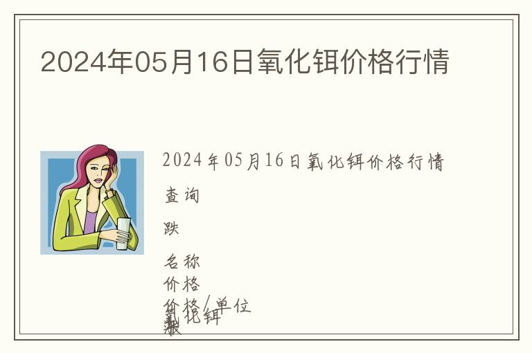 2024年05月16日氧化鉺價格行情
