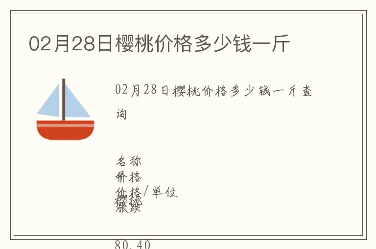 02月28日櫻桃價(jià)格多少錢一斤