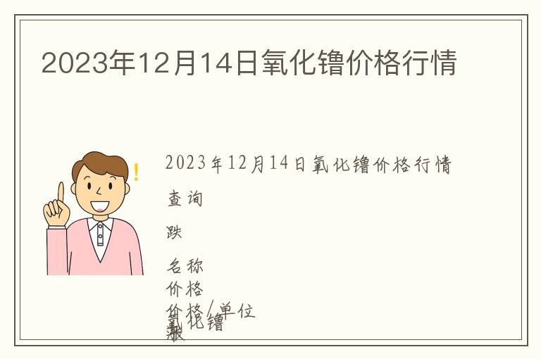 2023年12月14日氧化镥價(jià)格行情