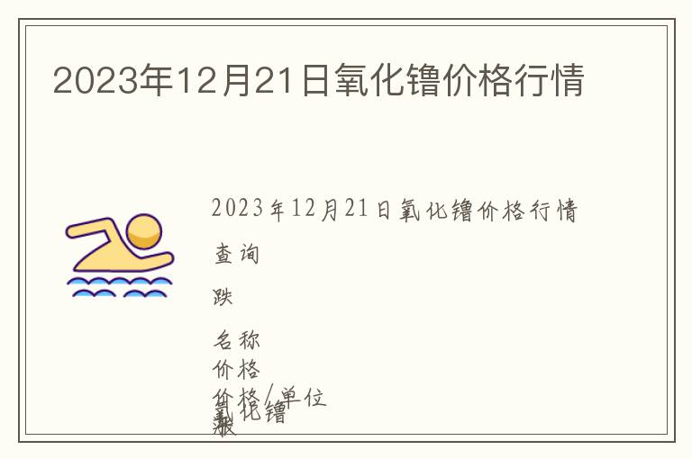 2023年12月21日氧化镥價(jià)格行情