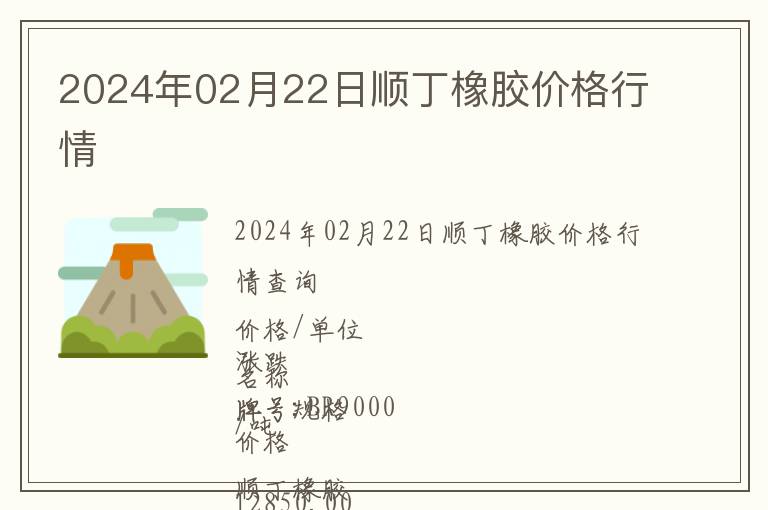 2024年02月22日順丁橡膠價(jià)格行情