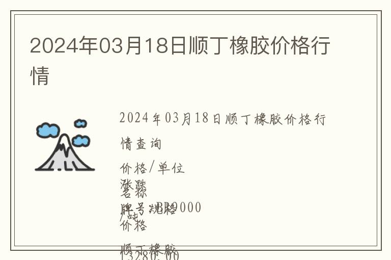 2024年03月18日順丁橡膠價格行情