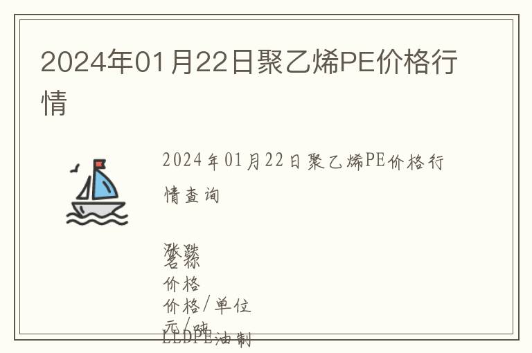 2024年01月22日聚乙烯PE價(jià)格行情
