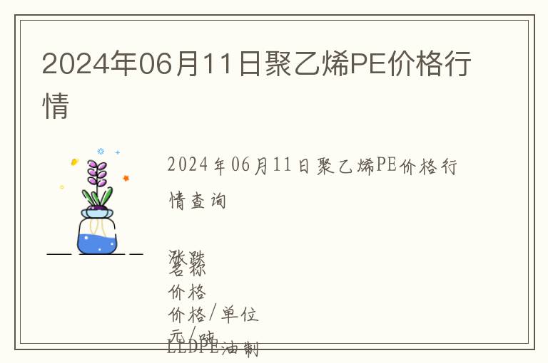 2024年06月11日聚乙烯PE價(jià)格行情