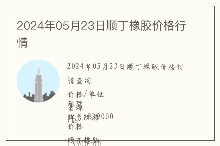 2024年05月23日順丁橡膠價(jià)格行情