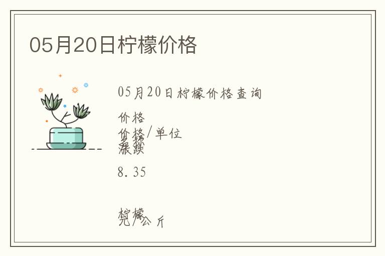 05月20日檸檬價格