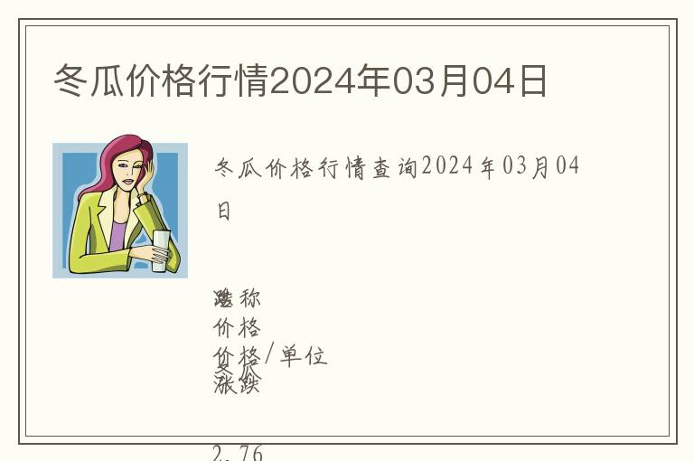 冬瓜價(jià)格行情2024年03月04日